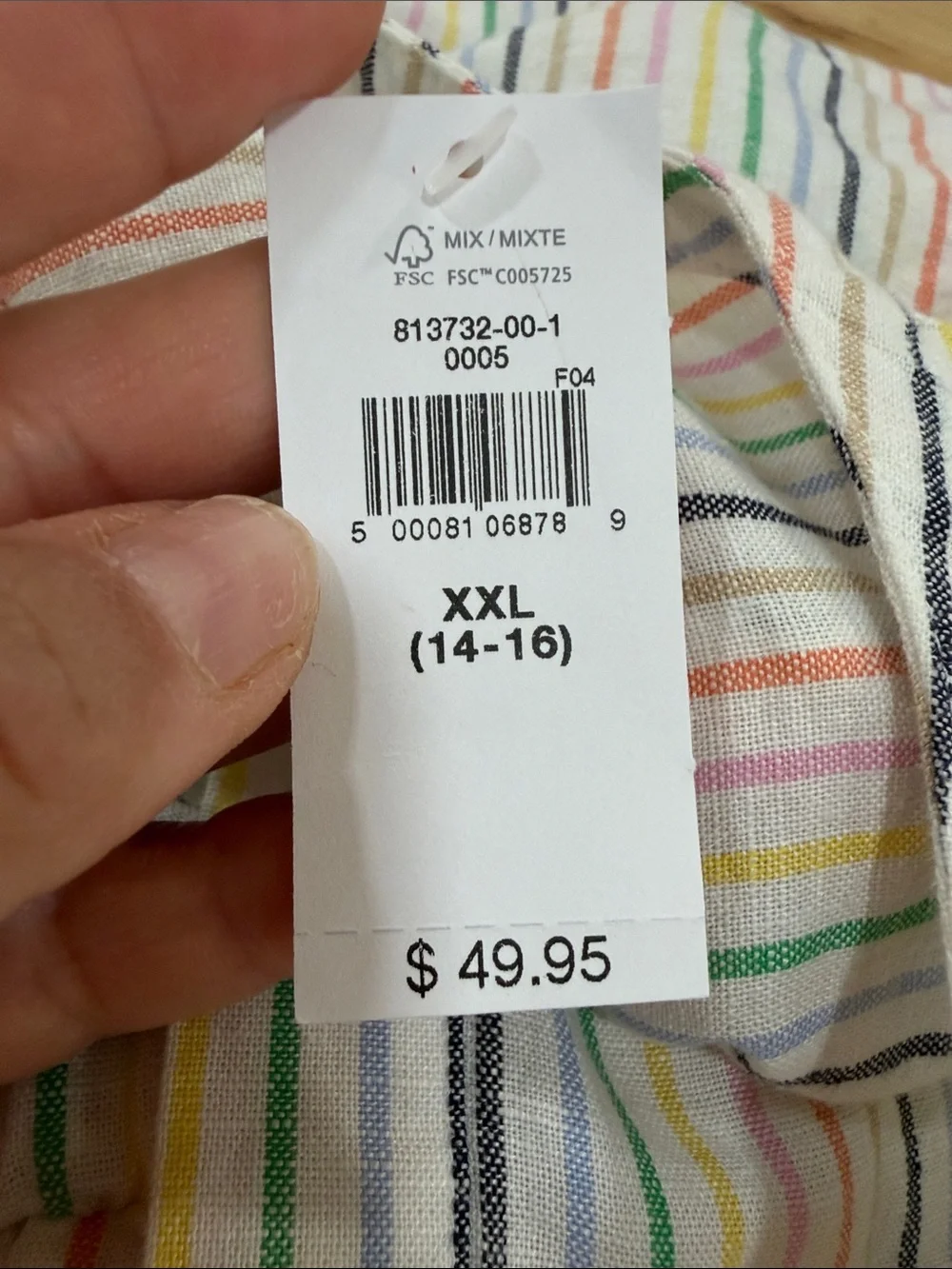 GAP Girls Sz XXL Multicolor Striped Button-Front Cotton Romper NWT